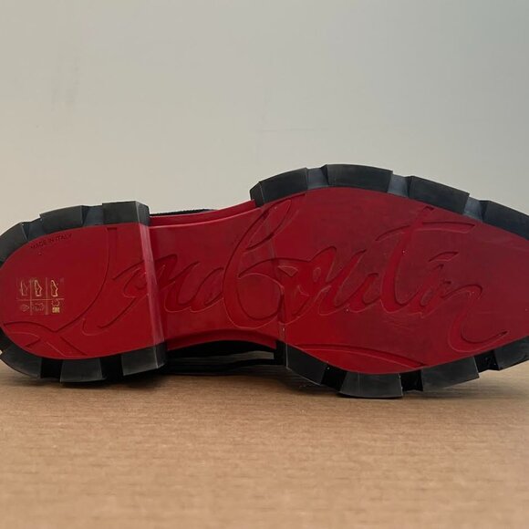 Christian Louboutin Mens Our Georges 2 Flat Black Suede Combat Lace Up Boot 44.5 - Picture 7 of 15